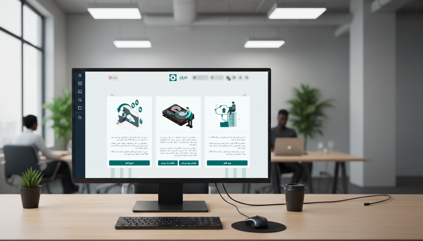 همین حالا شروع کنید: مدیریت هوشمند و امنیت ۱۰۰٪ تبادل فایل در سازمان شما مانیتورینگ و کنترل کامل ورود و خروج اطلاعات در سازمان با فایلاد کیوسک