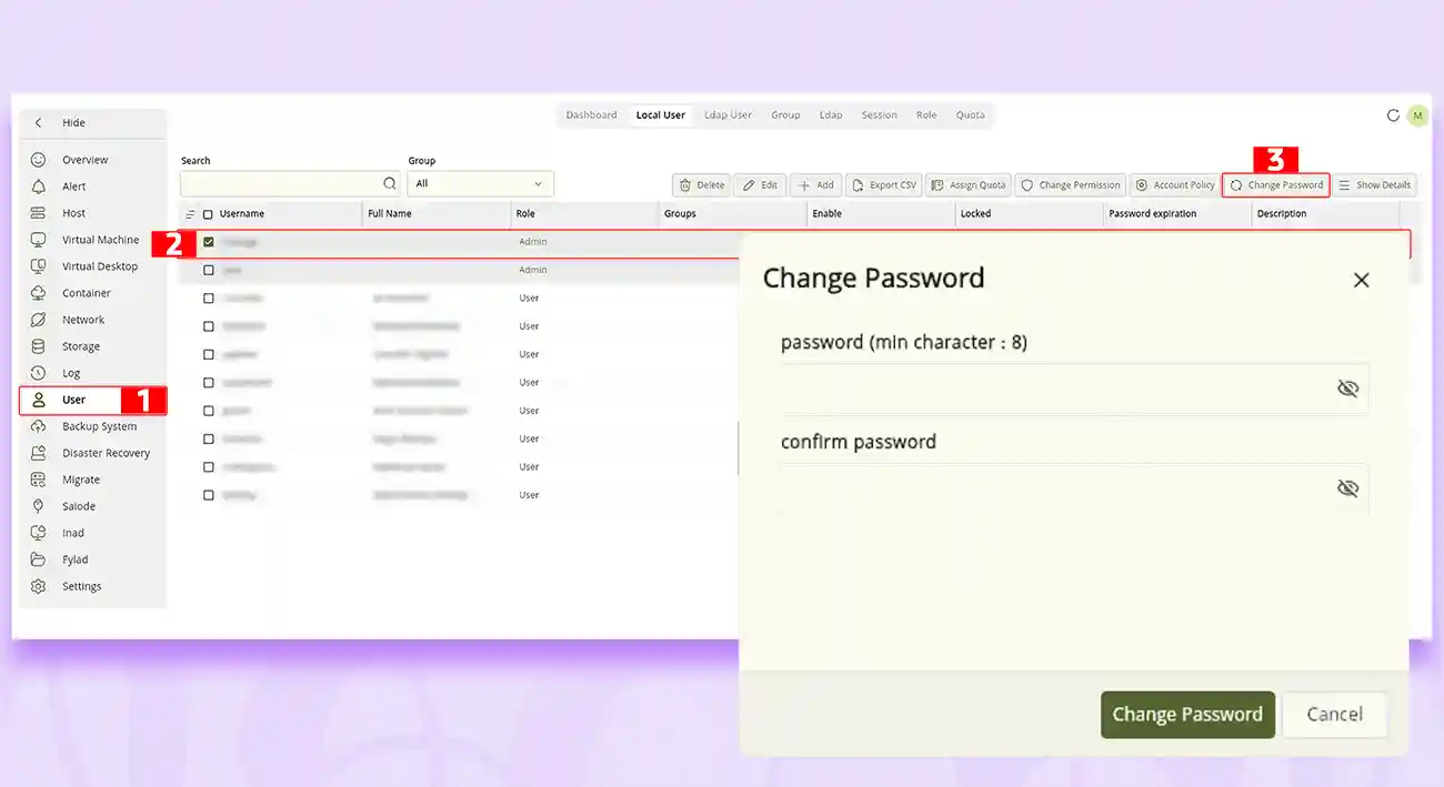 آموزش تغییر پسورد Manage در سامانه PVM