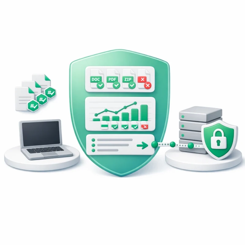 «تبادل فایل امن با کنترل فرمت، Checksum و گزارش‌گیری سازمانی در سامانه دورکاد آوید»