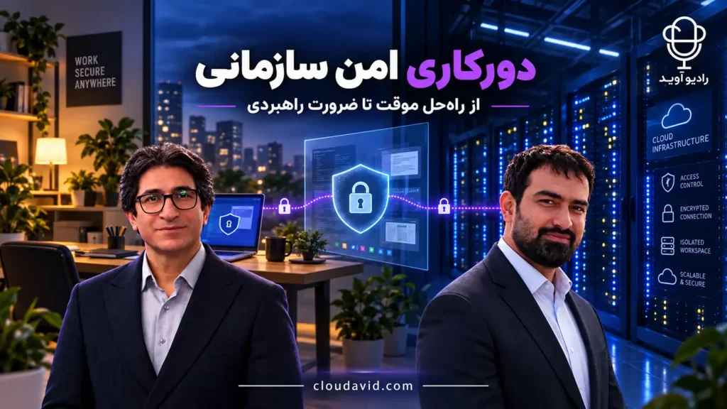 کاور پادکست دورکاری امن سازمانی در رادیو آوید